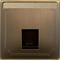 Лицевая панель Schneider Electric Merten Antique для 1-м розетки компьютерной RJ45 античная латунь